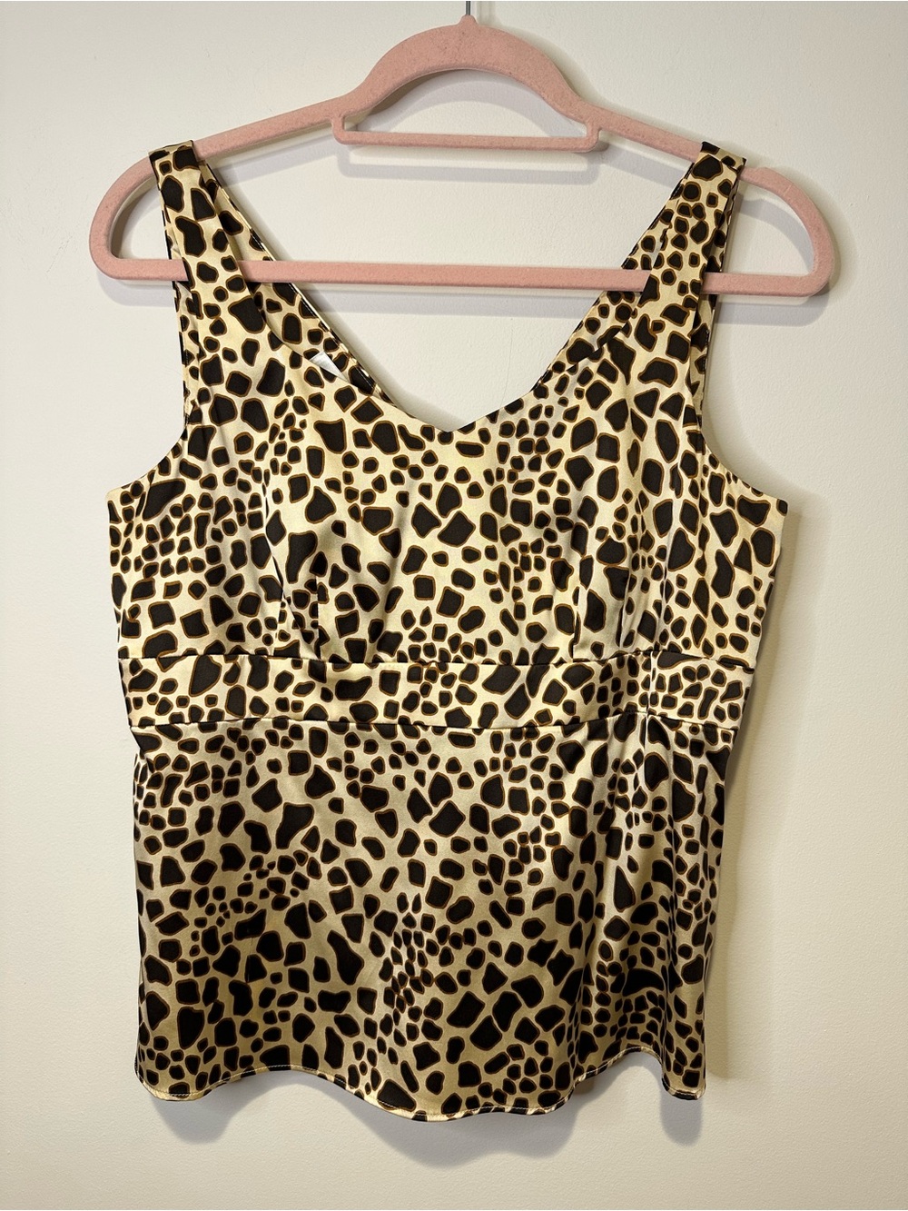 talbots leopard print silk tank top size 10 y2k